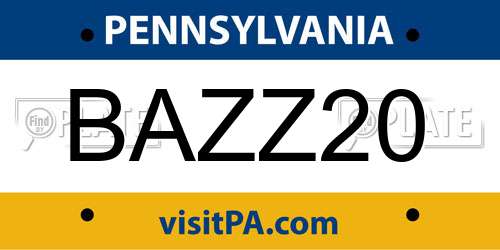 BAZZ20 Pennsylvania License Plate