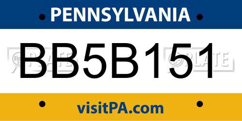BB5B151 Pennsylvania License Plate