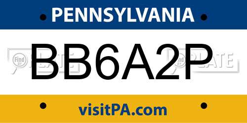 BB6A2P Pennsylvania License Plate