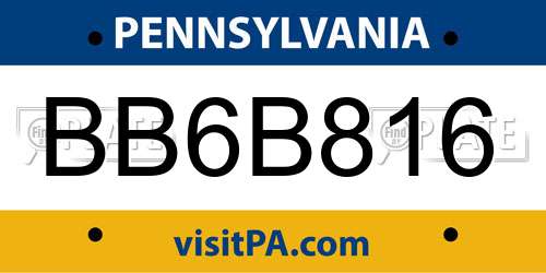 BB6B816 Pennsylvania License Plate