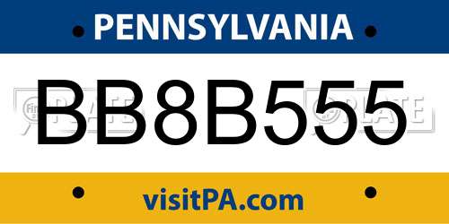 BB8B555 Pennsylvania License Plate