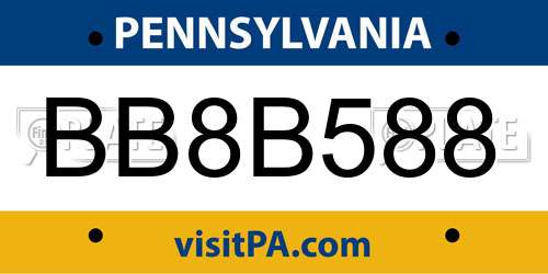 BB8B588 Pennsylvania License Plate