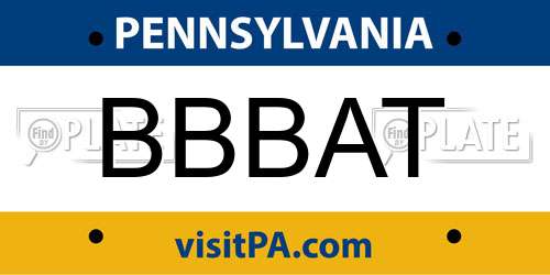 BBBAT Pennsylvania License Plate