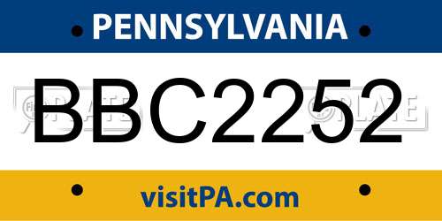 BBC2252 Pennsylvania License Plate