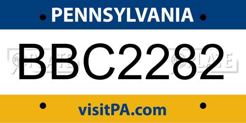 BBC2282 Pennsylvania License Plate