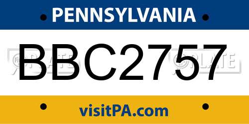 BBC2757 Pennsylvania License Plate