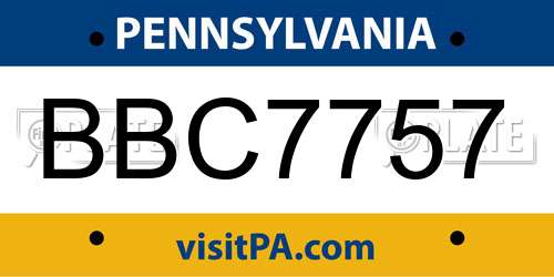 BBC7757 Pennsylvania License Plate
