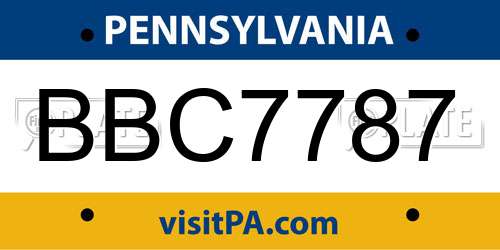 BBC7787 Pennsylvania License Plate