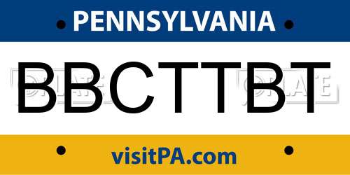 BBCTTBT Pennsylvania License Plate