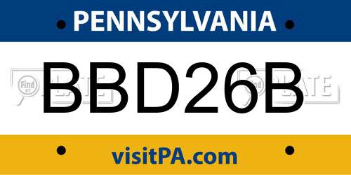 BBD26B Pennsylvania License Plate