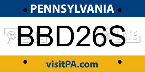 BBD26S Pennsylvania License Plate