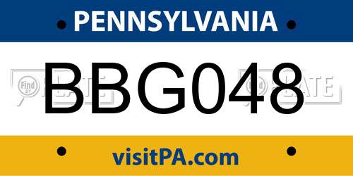 BBG048 Pennsylvania License Plate