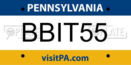 BBIT55 Pennsylvania License Plate