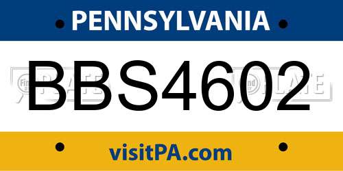 BBS4602 Pennsylvania License Plate