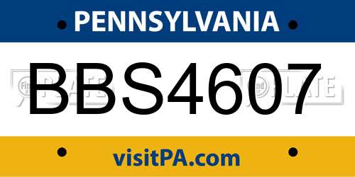 BBS4607 Pennsylvania License Plate