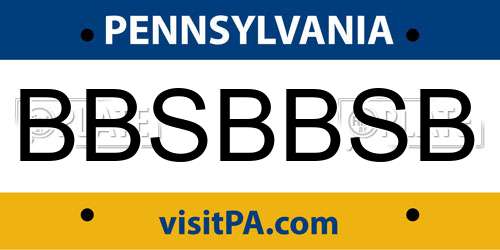 BBSBBSB Pennsylvania License Plate