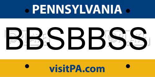 BBSBBSS Pennsylvania License Plate