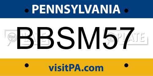 BBSM57 Pennsylvania License Plate