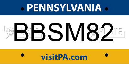 BBSM82 Pennsylvania License Plate