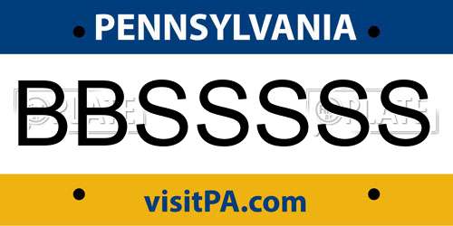 BBSSSSS Pennsylvania License Plate