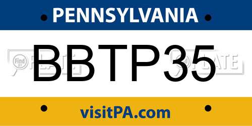 BBTP35 Pennsylvania License Plate