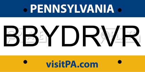 BBYDRVR Pennsylvania License Plate