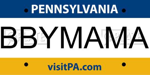 BBYMAMA Pennsylvania License Plate