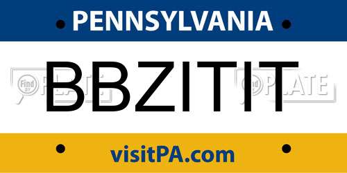 BBZITIT Pennsylvania License Plate