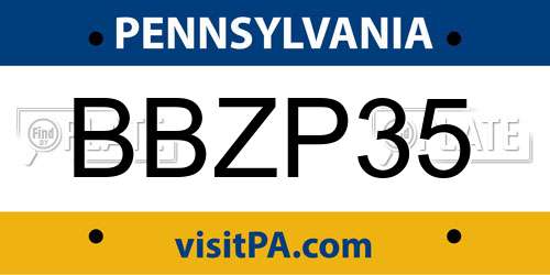 BBZP35 Pennsylvania License Plate