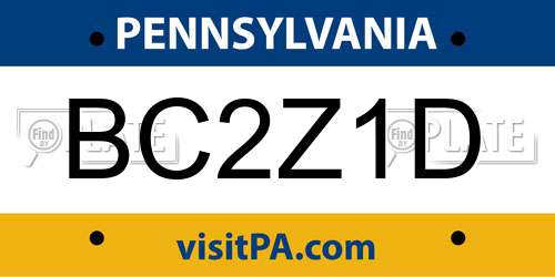 BC2Z1D Pennsylvania License Plate