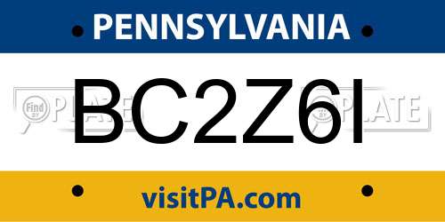 BC2Z6I Pennsylvania License Plate