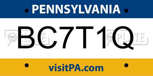 BC7T1Q Pennsylvania License Plate