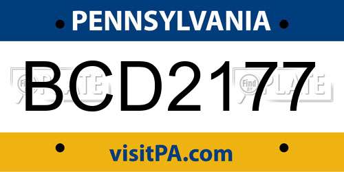 BCD2177 Pennsylvania License Plate