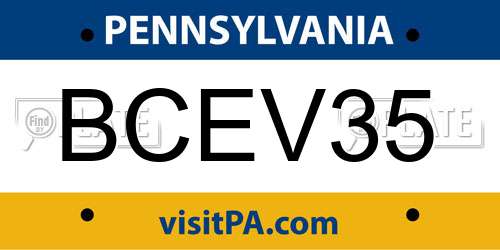 BCEV35 Pennsylvania License Plate