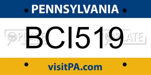 BCI519 Pennsylvania License Plate
