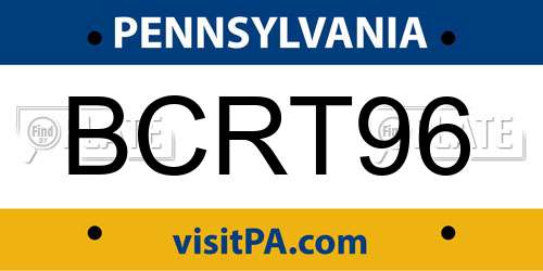 BCRT96 Pennsylvania License Plate