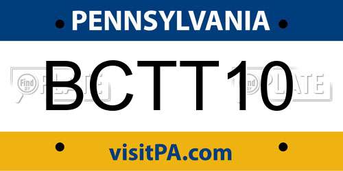 BCTT10 Pennsylvania License Plate
