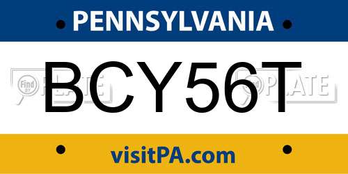BCY56T Pennsylvania License Plate