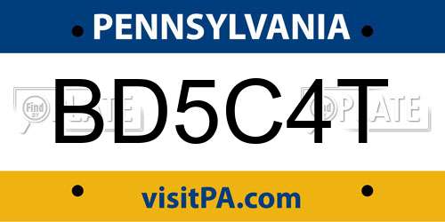 BD5C4T Pennsylvania License Plate