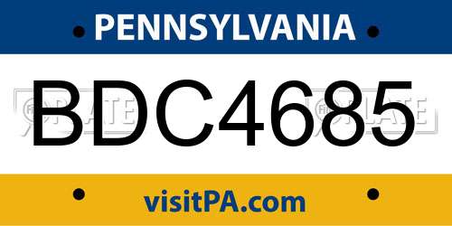 BDC4685 Pennsylvania License Plate