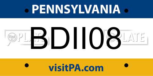 BDII08 Pennsylvania License Plate