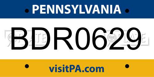 BDR0629 Pennsylvania License Plate