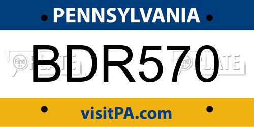 BDR570 Pennsylvania License Plate