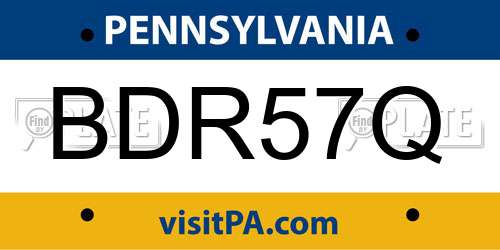 BDR57Q Pennsylvania License Plate