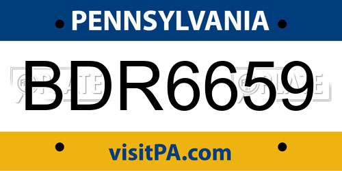 BDR6659 Pennsylvania License Plate