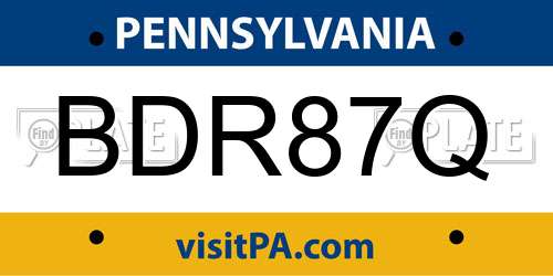 BDR87Q Pennsylvania License Plate