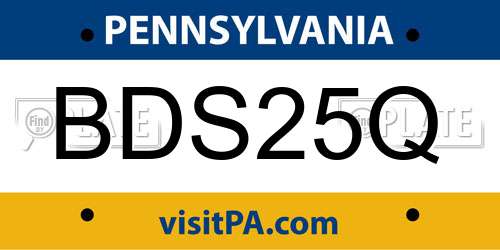 BDS25Q Pennsylvania License Plate