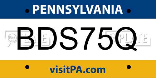 BDS75Q Pennsylvania License Plate