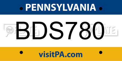 BDS780 Pennsylvania License Plate