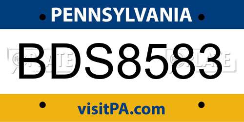 BDS8583 Pennsylvania License Plate